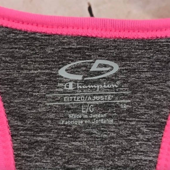 Champion Pink Tank Top Built-In Bra, Size Large - Picture 5 of 6